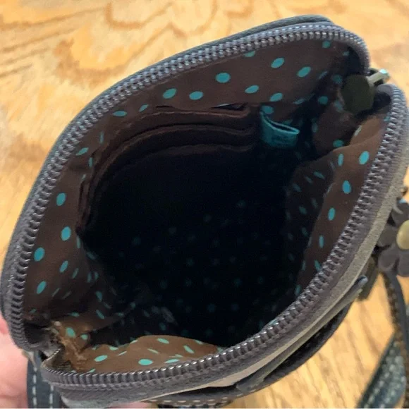 Chala Black and Brown Floral Crossbody Bag - Picture 8 of 14